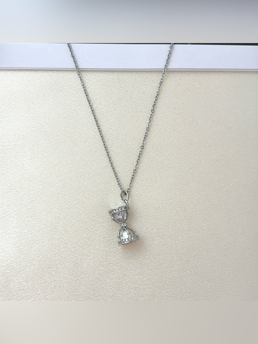 CZ Hourglass Pendant Necklace for Women